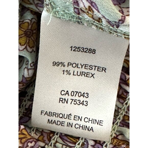 Rachel Zoe Women Blouse Small Smocked Long Sleeves Metallic Whimsical Fairy Boho - Picture 10 of 11